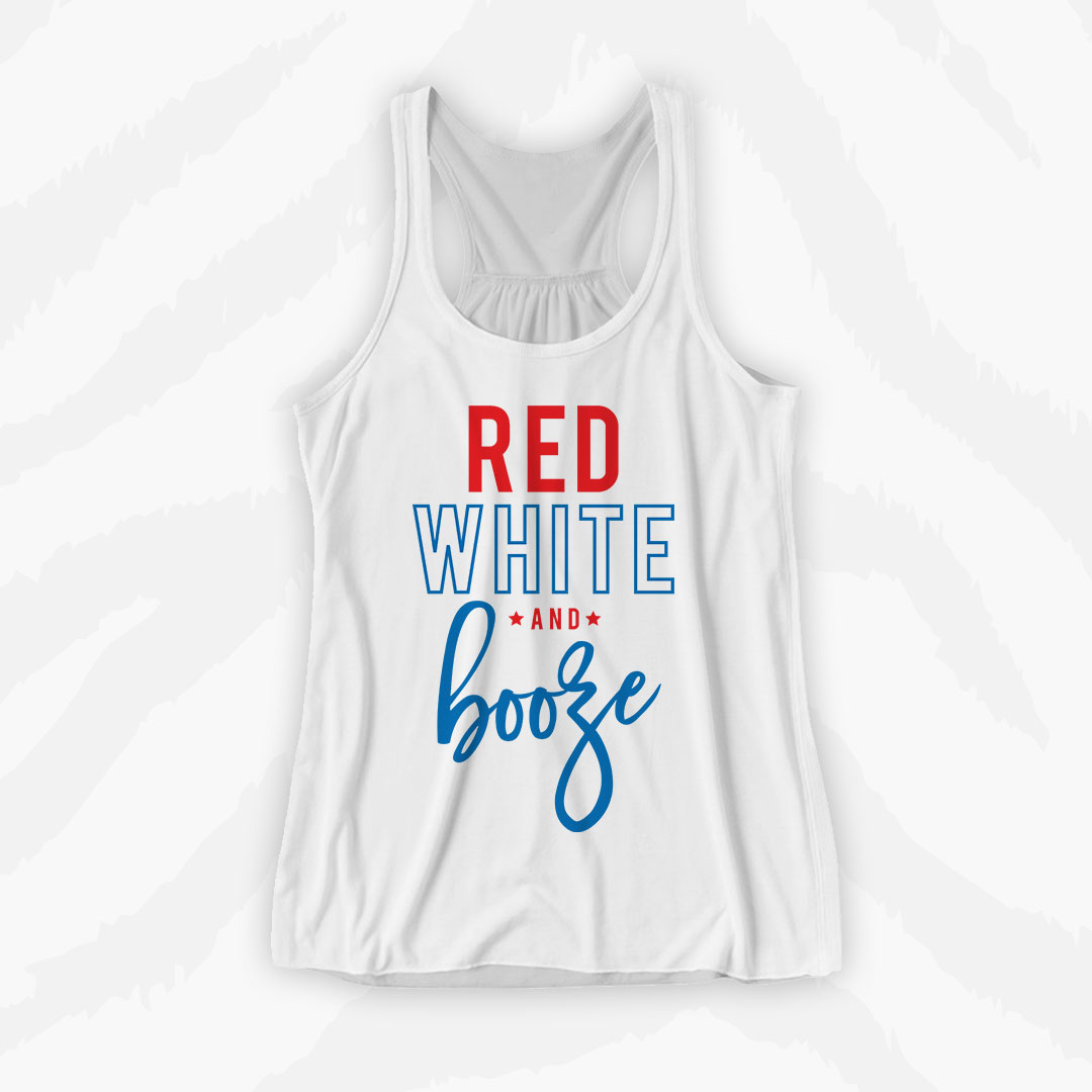 America Red White Booze Graphic Tank Holiday